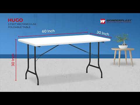 Brown hdpe plastic hugo 5ft rectangular foldable table