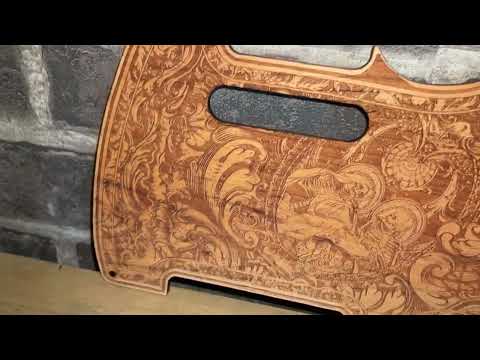Handcrafted Cherrywood Pickguard for Fender Telecaster – Laser-Engraved Unique Design image 10