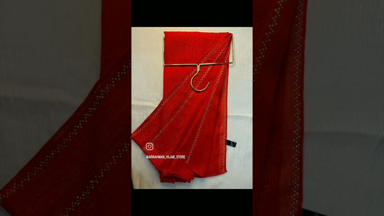 _*Premium Quality Shimmer Crepe Stone Work Hijab_*_*Material - Chiffon_*_*Size:2mtr 90_*❤❤