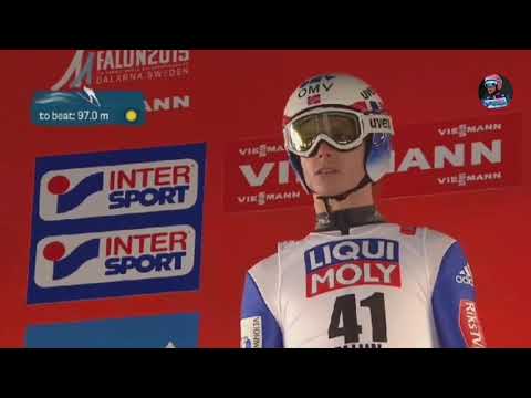 Rune Velta - Falun 2015 - 95,5 m - WINNING JUMP! (Norwegian Commentary)