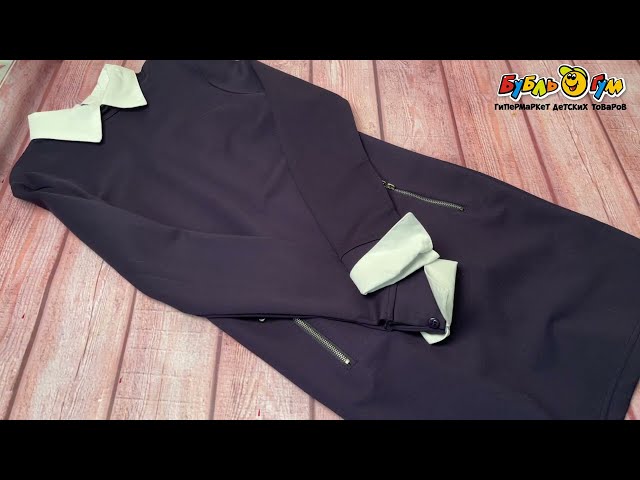 Платье Lanson Kids с белыми манжетами классическое синее  - видео