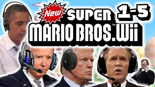US Presidents Play New Super Mario Bros. Wii (1-5)