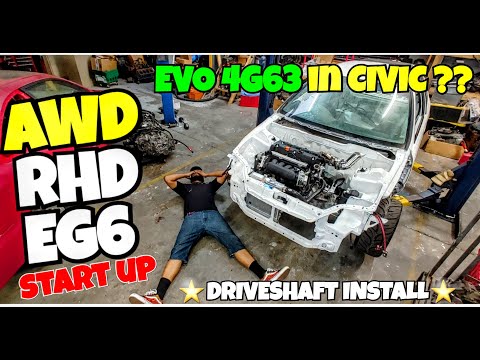 🔰START UP AWD RHD EG6🔥EVO CIVIC👉DRIVESHAFT INSTALL⭐AE86