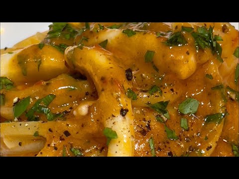 Ricetta linguine con crema di Gamberi e calamari 😍