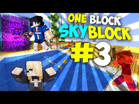 ONE BLOCK SKYBLOCK - NETHER PORTALS EVERYWHERE AND THE OLYMPIC POOL!! #3