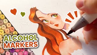 🌱 Draw with me / Marker Art "Earthly Muse" Process / Ohuhu Honoluluc 320 Alcohol Brush Markers