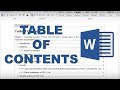 How to make a table of contents in word