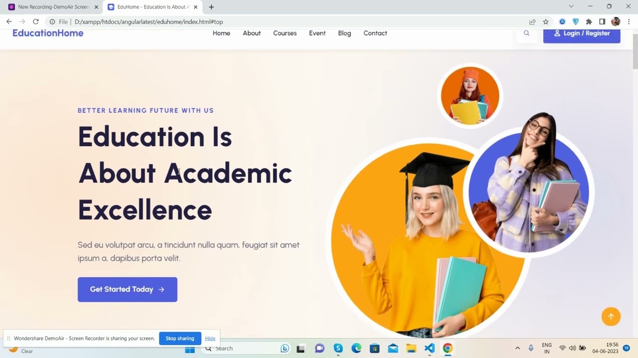 Free Education Website Template in Html CSS JavaScript