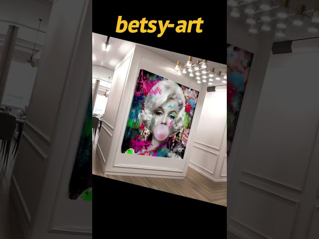 Vídeo relacionado con Cuadro cuadro de estilo vintage, serie Pop Art Street Art Marilyn Monroe con goma de mascar, impresión sobre madera, 30 x 21 cm.