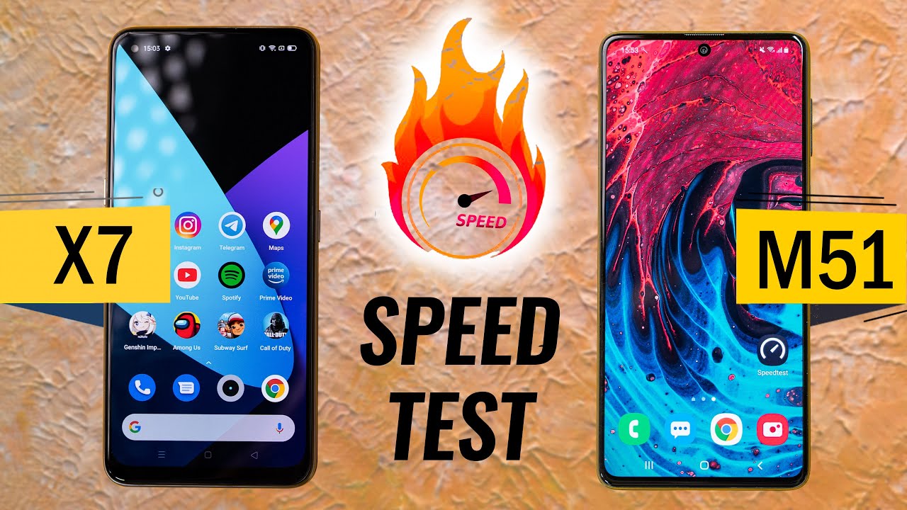 Realme X7 vs Samsung M51 Speed Test - A Galaxy of Differences!