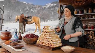 A Day in The Mountains Baking Cherry Village Cake🍒