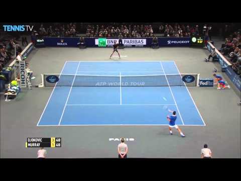 2015 BNP Paribas Masters Paris Final   Djokovic cuts an angle 1st set