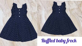 DIY kids ruffled frock/ frilled frock cutting and 