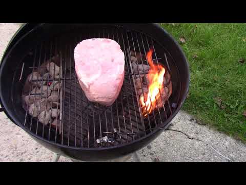 SMOKED HAM ON WEBER KETTLE