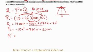 Revenue Maximizing #1 - Optimization Word Problem (Calculus) - Quick Explanation!