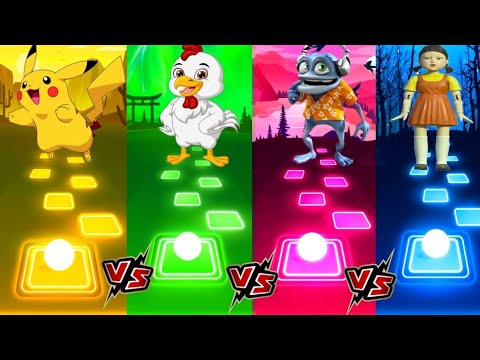 Pikachu VS Chicken Dance VS Crazy Frog VS Squid doll