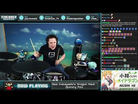 The8BitDrummer plays Miss Kobayashi's Dragon Maid Opening FULL (Rhapsody of Blue Sky by fhána)