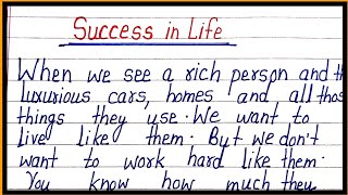 essay on success in life