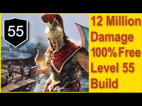 Assassins Creed Odyssey - 12 Million Damage - 100% Free - Level 55 Build - Easy to Make - No Grind!