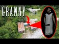 DRONE CATCHES CURSED GRANNY AT GRANNYS HOUSE IN THE MIDDLE OF THE FOREST GRANNY CAUGHT ON DRONE