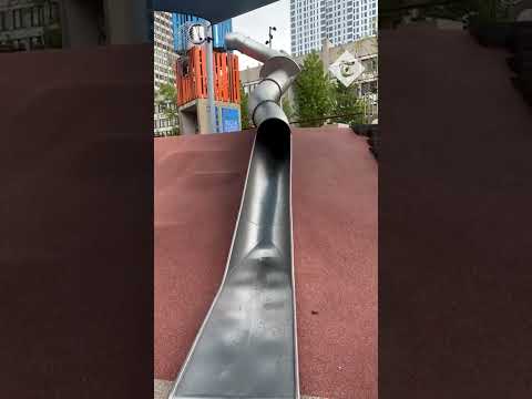 Policeman injured after tumbling down children's slide