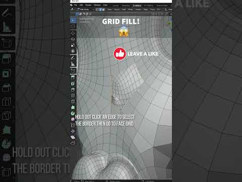 How to Grid Fill a hole in Blender the easy way😱 #shorts
