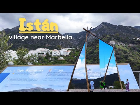 Istan, Spain - cozy village with swing set. 4K Walk tour. Malaga Province