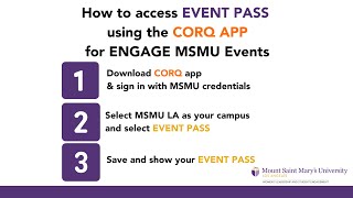 How to access EVENT PASS using the CORQ APP