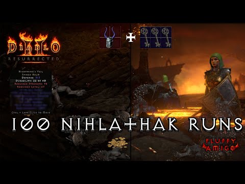 Diablo 2 Resurrected - 100 Hell Nihlathak Runs Key Farming Drop Highlights!
