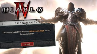 Unlock "Skip the Story Campaign" in Diablo 4 on a New Character (Legit GREAT Feature)