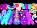 ASMR MUKBANG GALAXY HONEY JELLY CANDY Desserts Rainbow Edible Cups Giant Jelly Rock Candy Gummy