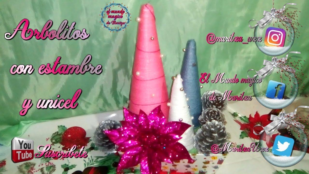 Arbolitos Navideños con estambre y conos de unicel / 🎄Little Trees for Christmas by porex