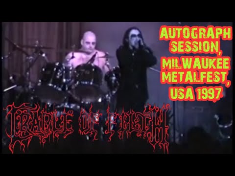 Thumbnail for 110) CRADLE OF FILTH - Autograph Session At Milwaukee Metalfest, USA (26th July 1997) by Les Smith, Gian Pyres, R.E.M., Stuart Anstis, Nicholas Barker, Dani Filth, Cradle of Filth, Y&T