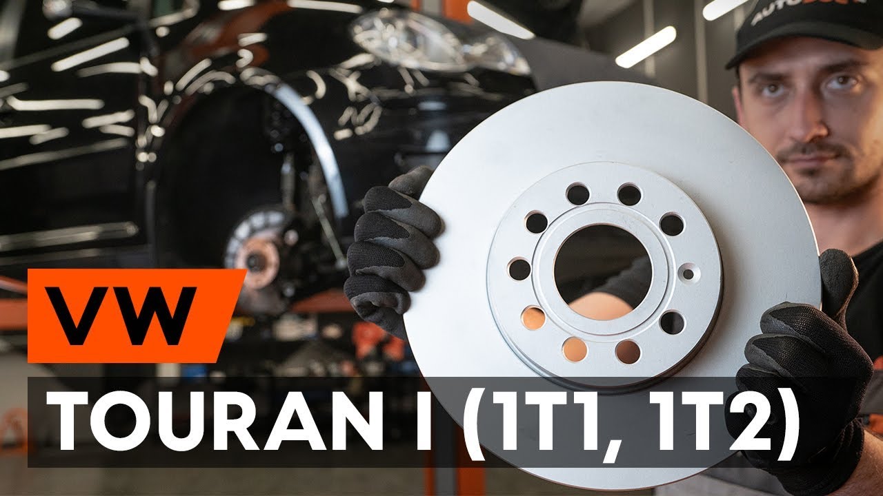 Como mudar discos de travão da parte dianteira em VW Touran 1T1 1T2 - guia de substituição