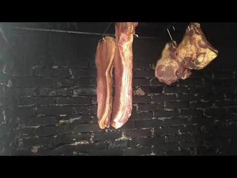 Serbian style cold smoking bacon