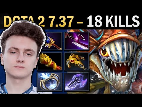 Slark Gameplay Miracle with 18 Kills and Mage Slayer - Dota 7.36