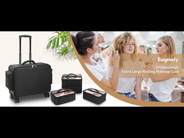 شنطة مكياج احترافية بطبقتين وفواصل يتم التحكم بها لتعديل الأقسام وحافظات متنقلة محكمة الغلق FZ231104-1