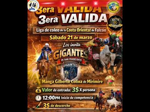 3era Valida  Liga De Coleo De La Costa Orientar De Falcon