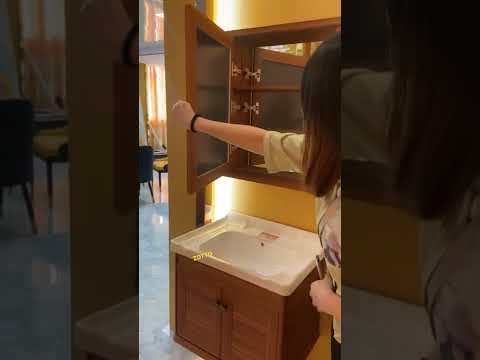 Wooden bathroom vanity cabinets with mirror