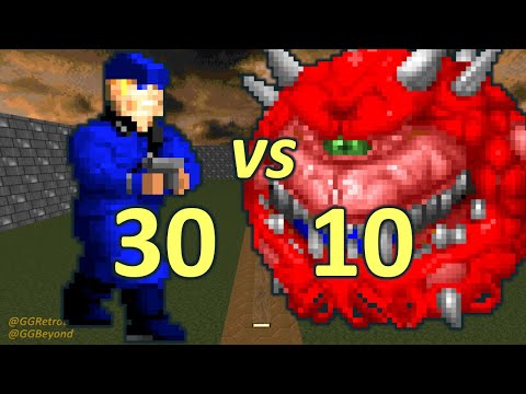 30 Wolfenstein SS vs 10 Cacodemons - Monster Infighting - Doom II Retro Battles