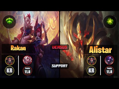 GrandMaster RAKAN [Guardian] (Support) VS  ALISTAR - Grandmaster KR Patch 11.8