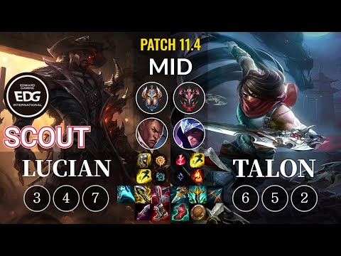 EDG Scout Lucian vs Talon Mid - KR Patch 11.4