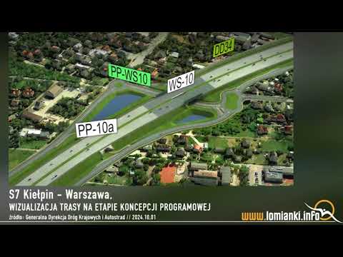 S7 Łomianki // Kiełpin - Warszawa, wizualizacja, źródło: GDDKiA -  www.LOMIANKI.INFO // 2024.10.01