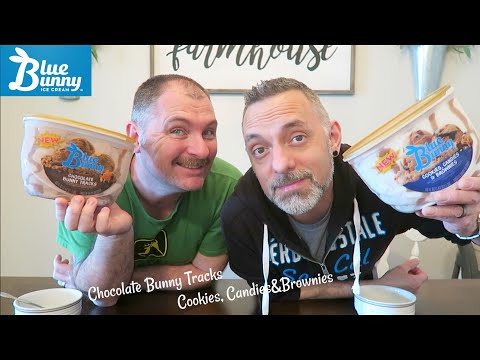 Blue Bunny Cookies, Candies & Brownies and Chocolate Bunny Tracks Ice Cream Review!