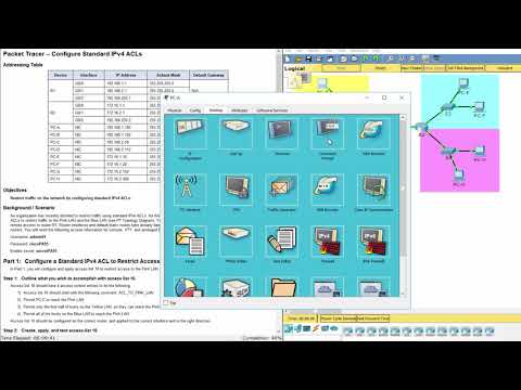 [CCNA v6] Packet Tracer  4.1.3.5 Configure Standard IPv4 ACLs