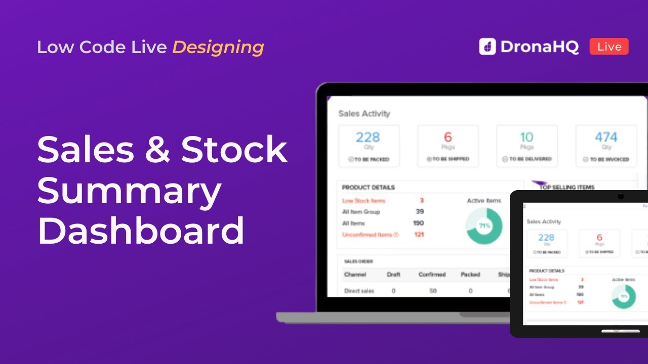 Low code Live Designing - Sales & Inventory Dashboard