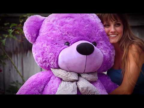 60in 5ft - Life Size Purple Teddy Bear