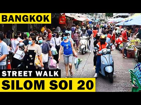 Street Walk at Silom Soi 20 Market [ 4K ] Bangkok
