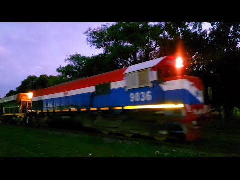 [4K] Tren vacio de NCA con destino a Ferreyra pasando por Marcos Juárez al anochecer!!!!!!