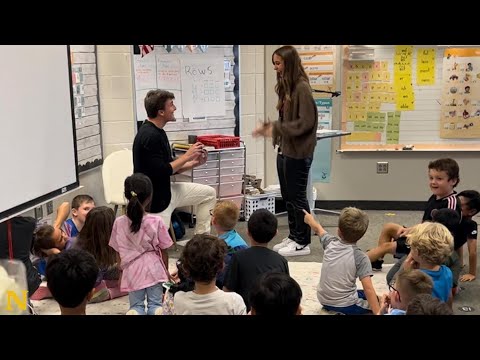 Second grade teacher gets surprise during class